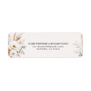 Elegant Earthy Pampas Botanical Return Address Label