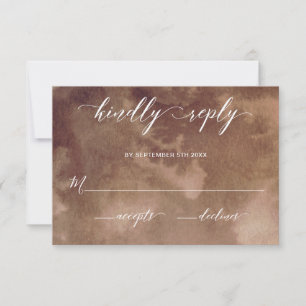 Elegant Earthy Tones Watercolor Wedding RSVP Card