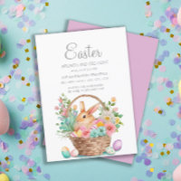 Elegant Easter Basket Bunny Brunch Egg Hunt