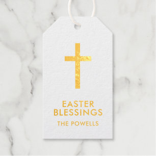 Elegant Easter Blessings Cross Gift Tags