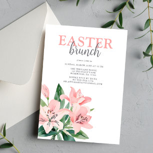 Elegant Easter Brunch Floral Invitation