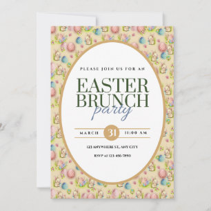 Elegant Easter Brunch Party Announcement