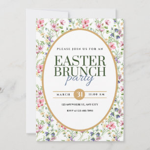 Elegant Easter Brunch Party Floral Announcement