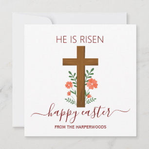  Elegant Easter Calligraphy Christian Cross Holiday Card