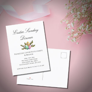 Elegant Easter Decorated Eggs Holiday Dinner Invitation Postcard