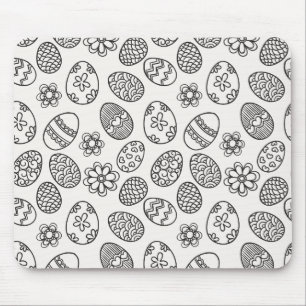 Elegant Easter Eggs Floral Pattern   Mousepad