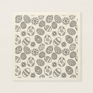 Elegant Easter Eggs Floral Pattern Paper Napkin