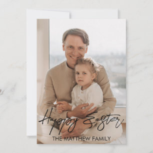 elegant Easter, father family Calligraphy photo Card