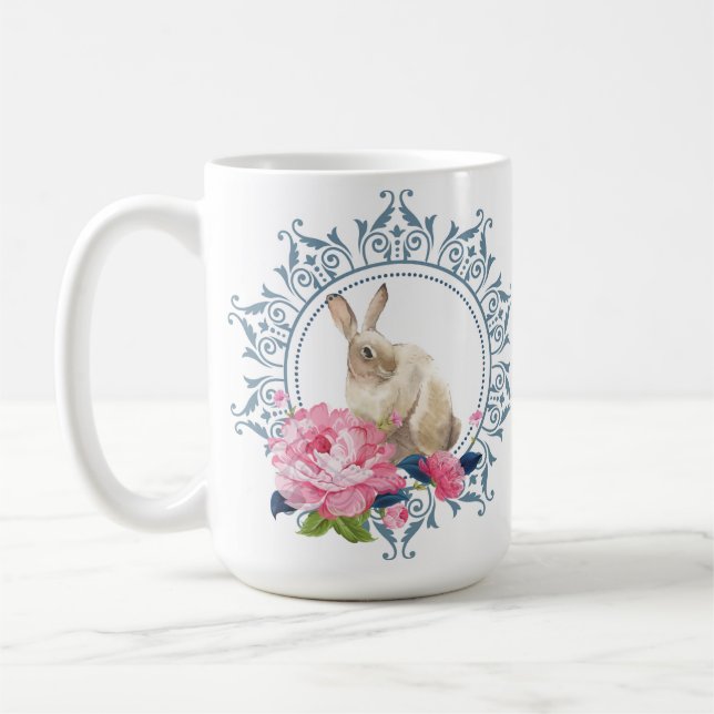 Elegant Easter Rabbit design Coffee Mug (Left)