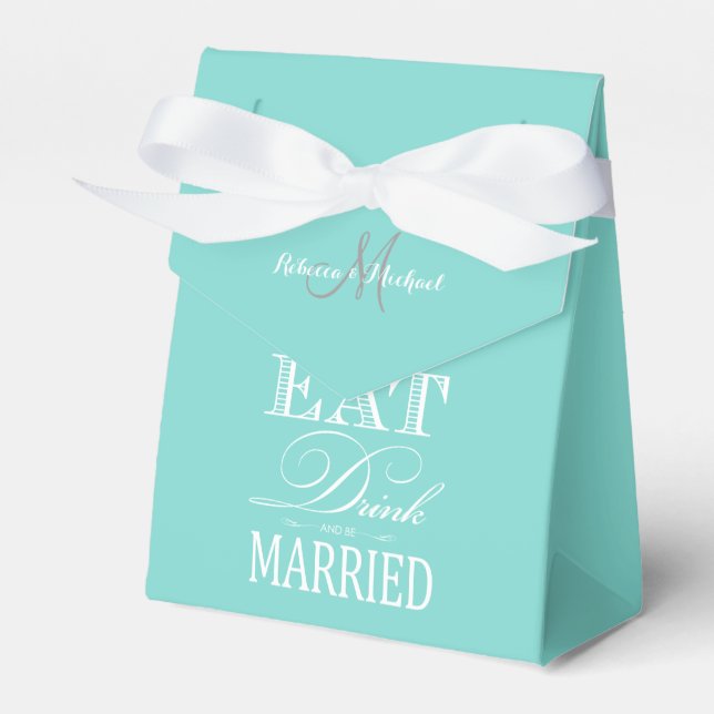 Elegant Eat, Drink and be Married Favour Box (Front Side)
