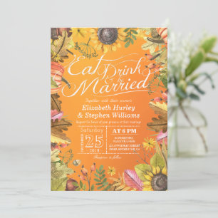 Elegant EAT Drink & Be Married Wedding Invitations