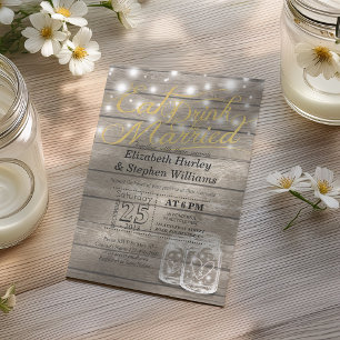 Elegant EAT Drink & Be Married Wedding Invitations