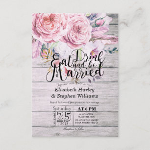 Elegant EAT Drink & Be Married Wedding Invitations