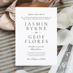 Elegant Editable Classic Names Wedding Invitation