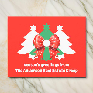 Elegant Editable Corporate Christmas Trees Holiday Card