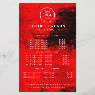 Elegant Editable Hair & Beauty Salon Menu Card