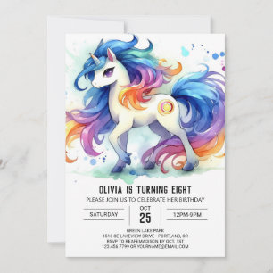 Elegant Editable Horse Birthday  Invitation
