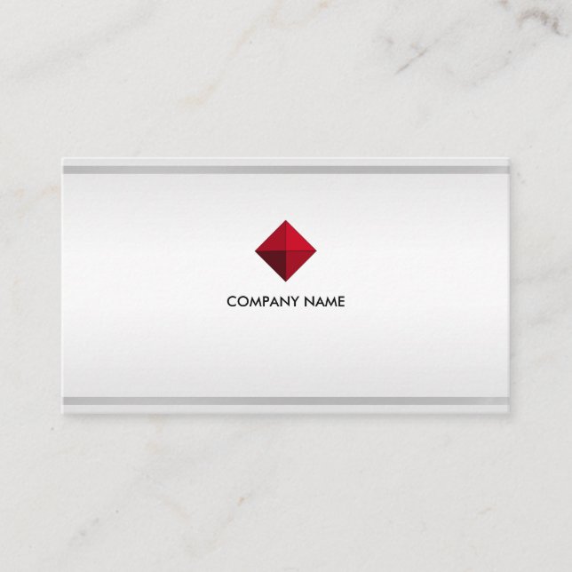 Elegant Editable Logo on Silver Shades & Stripes Business Card (Front)