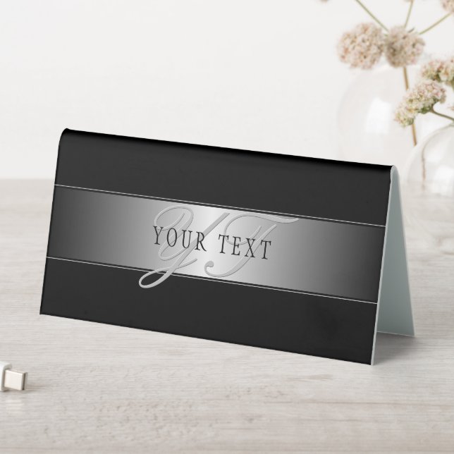 Elegant Editable Monogram Script Writing | Black (In SItu (Table))