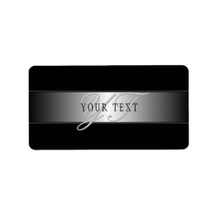 Elegant Editable Monogram Script Writing   Black Label