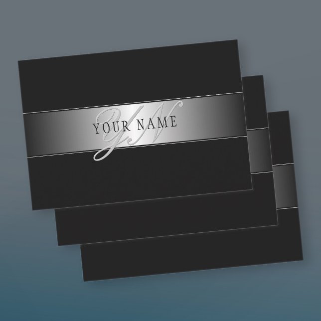 Elegant Editable Monogram Script Writing | Black Wrapping Paper Sheet (Creator Uploaded)