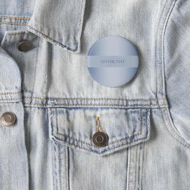 Elegant Editable Monogram Script Writing | Blue 6 Cm Round Badge (In Situ)