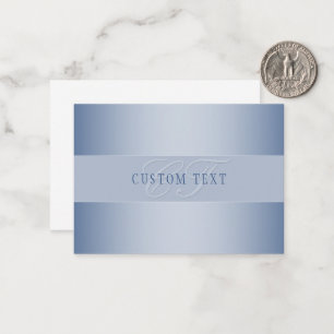 Elegant Editable Monogram Script Writing   Blue Card