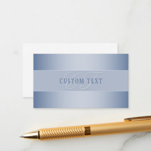 Elegant Editable Monogram Script Writing   Blue Enclosure Card