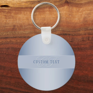 Elegant Editable Monogram Script Writing   Blue Key Ring