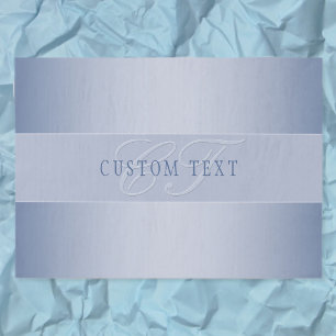 Elegant Editable Monogram Script Writing Blue Tissue Paper