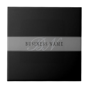 Elegant Editable Script Business Name/other Text Ceramic Tile