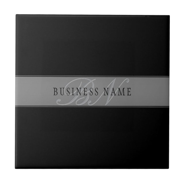 Elegant Editable Script Business Name/other Text Ceramic Tile (Front)