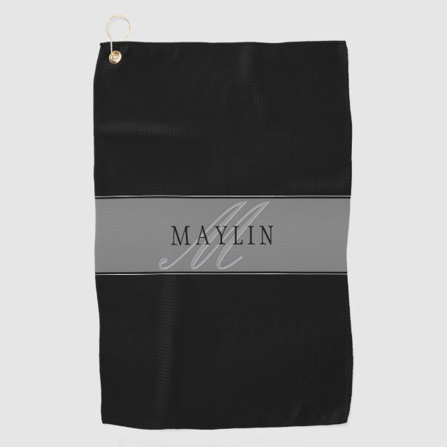 Elegant Editable Script Business Name/other Text Golf Towel (Front)
