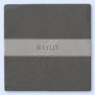 Elegant Editable Script Business Name/other Text Stone Coaster