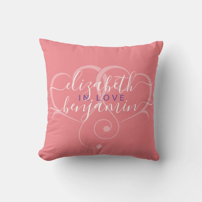 Elegant Editable Simple Heart Design Throw Pillow (Front)