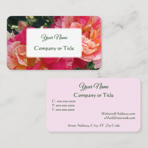 Elegant Editable Striped Roses Floral Business Card