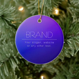 Elegant Editable Text & Modern Fading Purple Colou Ceramic Ornament