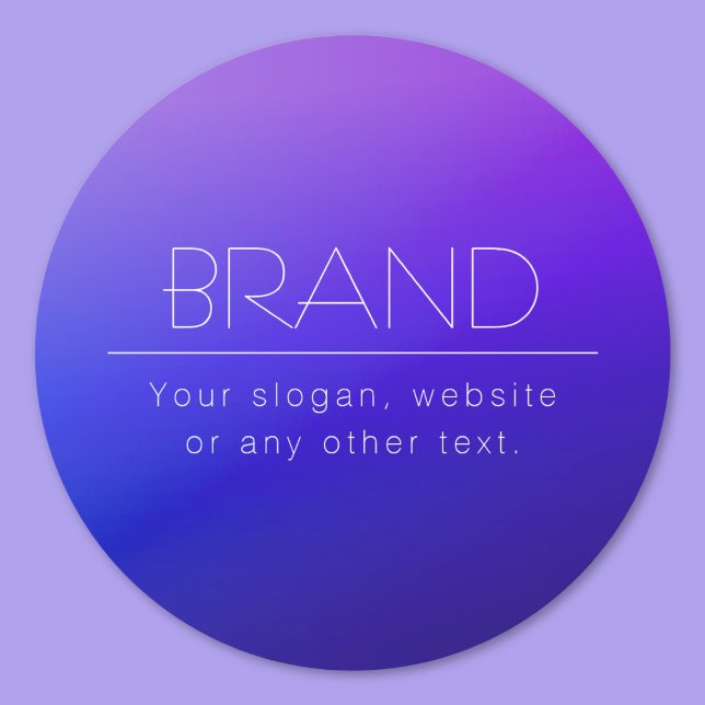 Elegant Editable Text & Modern Fading Purple Colou Classic Round Sticker (Creator Uploaded)