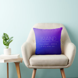 Elegant Editable Text & Modern Fading Purple Colou Cushion