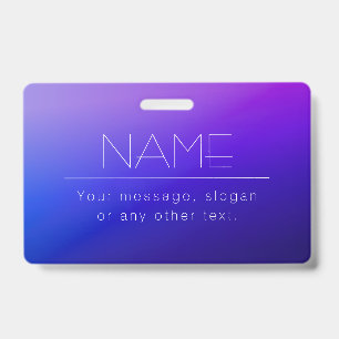 Elegant Editable Text & Modern Fading Purple Colou ID Badge