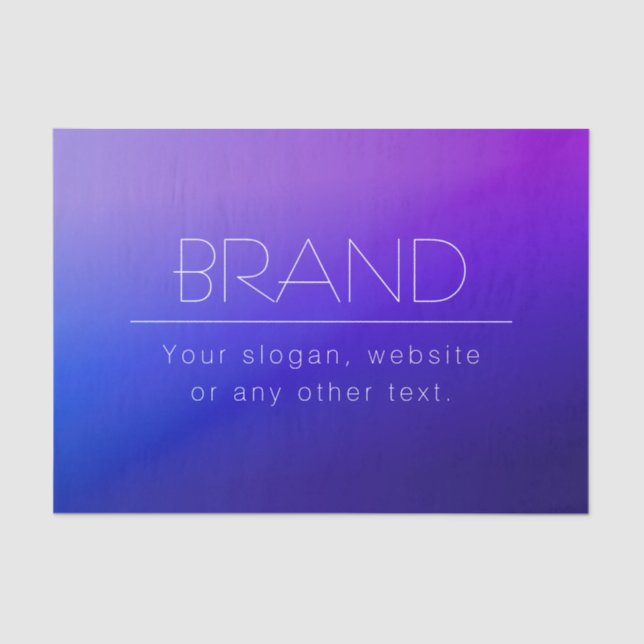 Elegant Editable Text & Modern Fading Purple Colou Tissue Paper (Front)