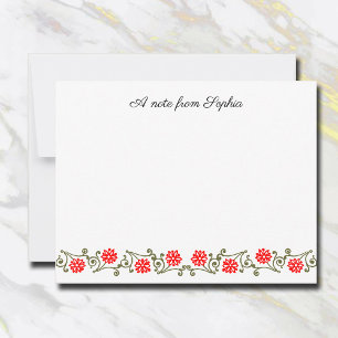 Elegant Editable Vintage Red Gold Floral Card