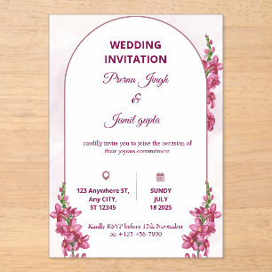 Elegant Editable Wedding Invitation Modern Flora