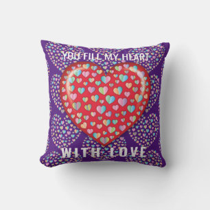Elegant Editibale Simple Heart Design Cushion