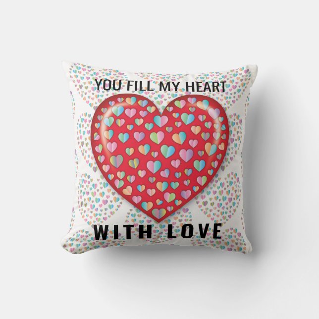 Elegant Editibale Simple Heart Design Cushion (Front)