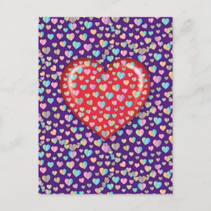 Elegant Editibale Simple Heart Design Postcard