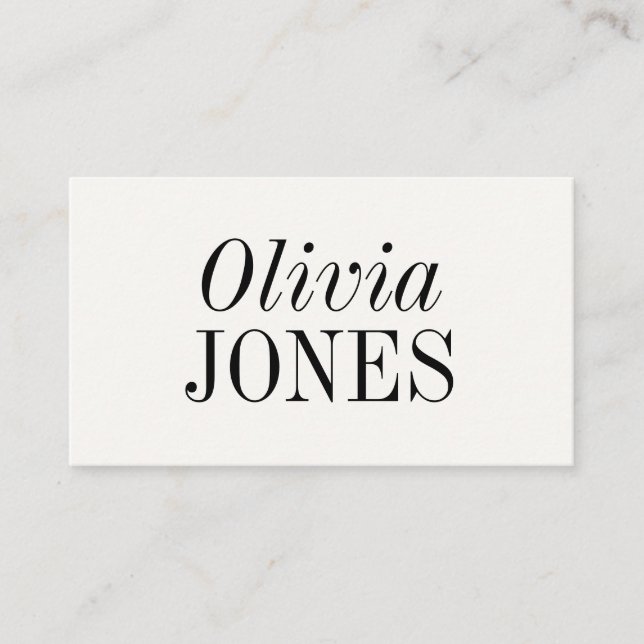 Elegant Editorial Minimalist White QR Code Business Card (Front)