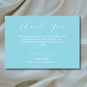 Elegant Egg Blue Traditional Funeral Sympathy Thank You Card