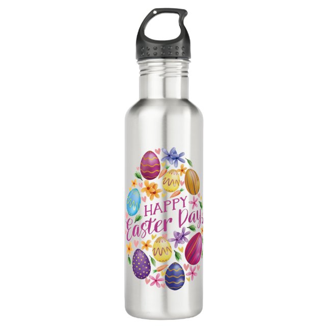 Elegant Egg Happy Easter Day 710 Ml Water Bottle (Front)