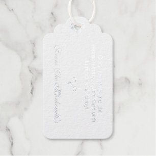 Elegant Egg Shell White Hanukkah Gold Gift Tags